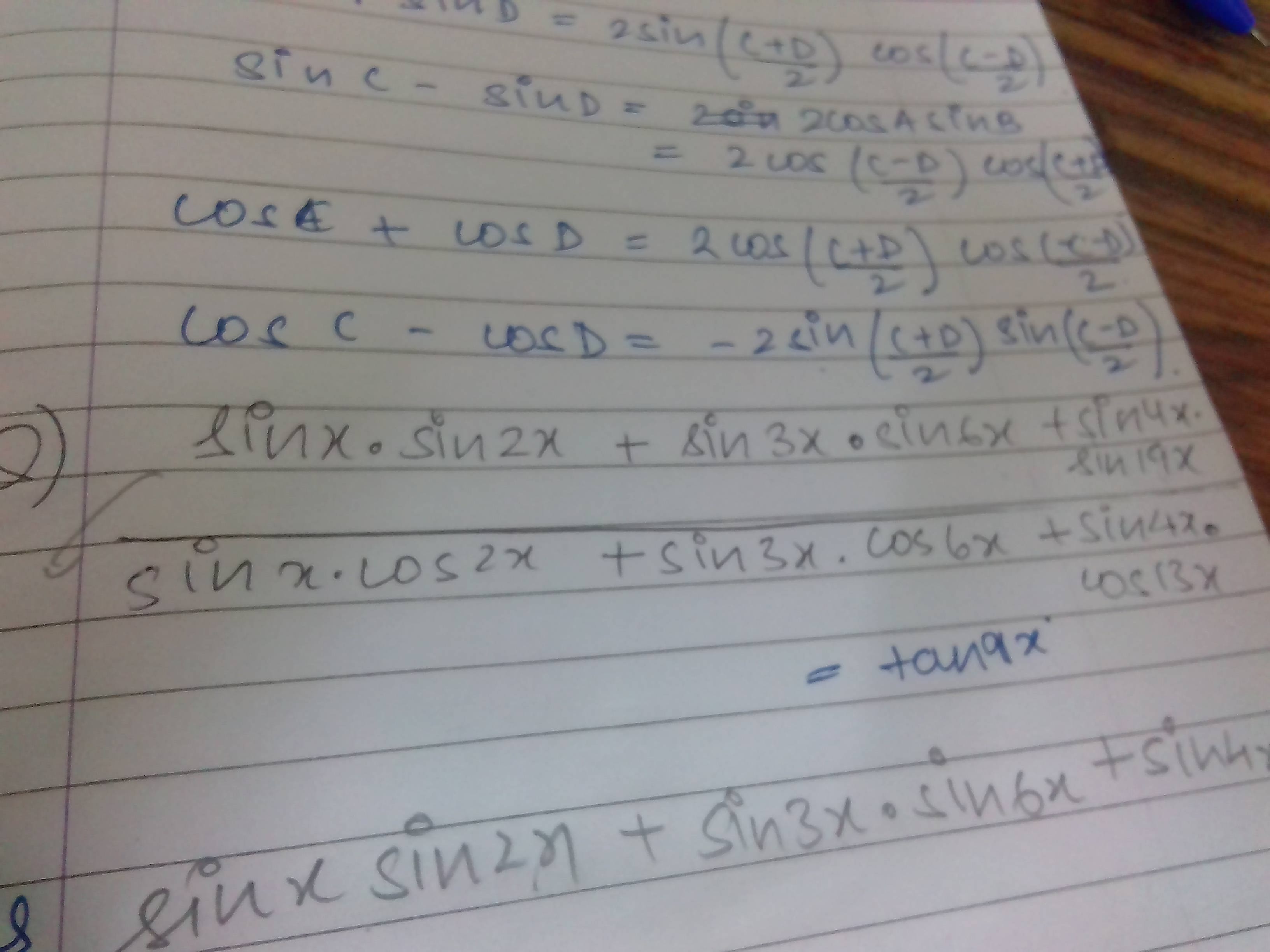 Question image for We need to prove that it is equal to tan 9x... Pl